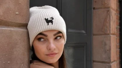 Chihuahua Owner Gift Clothing Gifts.  Recycled Oversized Cuffed Beanie Ski Hat From The House Of Dog. - Image 2