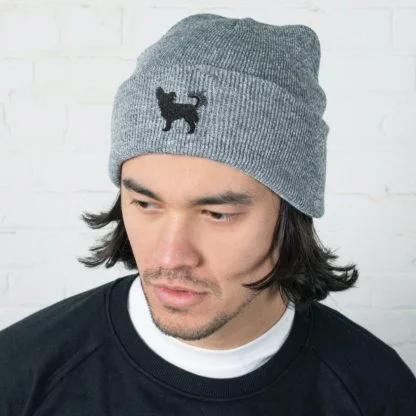 Chihuahua Owner Gifts, Unisex Beanie Ski Hat With Embroidered Design From The House Of Dog. - Image 4