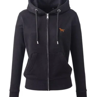 Fox Red Labrador Owner Gift Clothing Gifts Embroidered Ladies Organic Full Zip Hoodie From The House Of Dog.