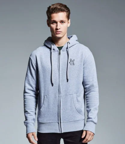 German Shepherd Dog Hoody Clothing Gifts Embroidered Unisex Organic Full Zip Hoodie.