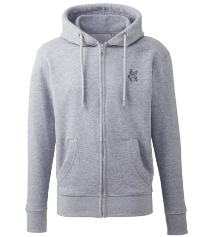 German Shepherd Dog Hoody Clothing Gifts Embroidered Unisex Organic Full Zip Hoodie. - Image 3