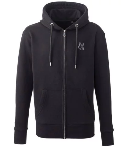 German Shepherd Dog Hoody Clothing Gifts Embroidered Unisex Organic Full Zip Hoodie. - Image 2