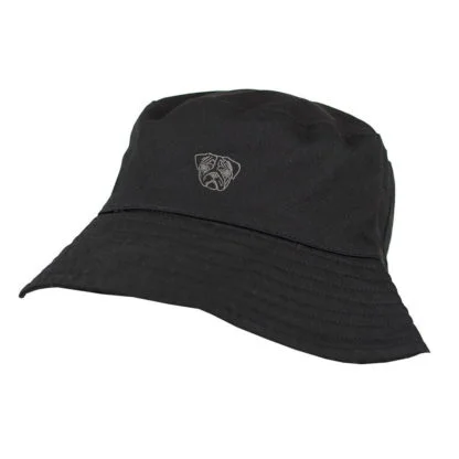 Pug Owner Clothing Gifts. 100% Washed Chino Cotton Embroidered Bucket Sun Hat With White Cotton Lining From The House Of Dog. - Image 4