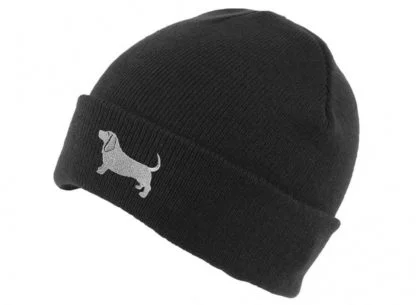 Basset Hound Owner Gifts, Unisex Beanie Ski Hat With Embroidered Design From The House Of Dog. - Image 8