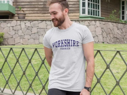 Yorkshire Terrier Owner Gifts Printed Heather Grey Hoodie Gift Sweatshirt T-shirt From The House Of Dog. - Image 2