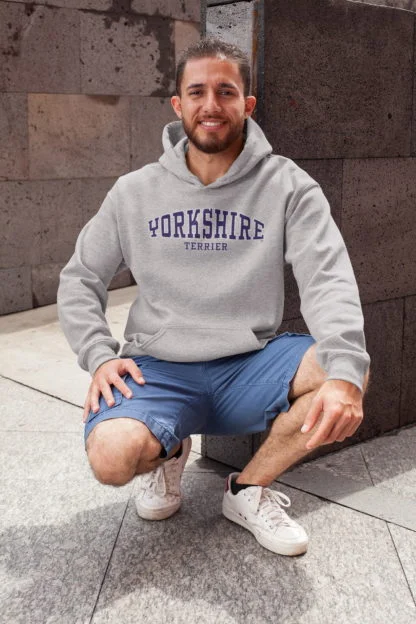 Yorkshire Terrier Owner Gifts Printed Heather Grey Hoodie Gift Sweatshirt T-shirt From The House Of Dog. - Image 4