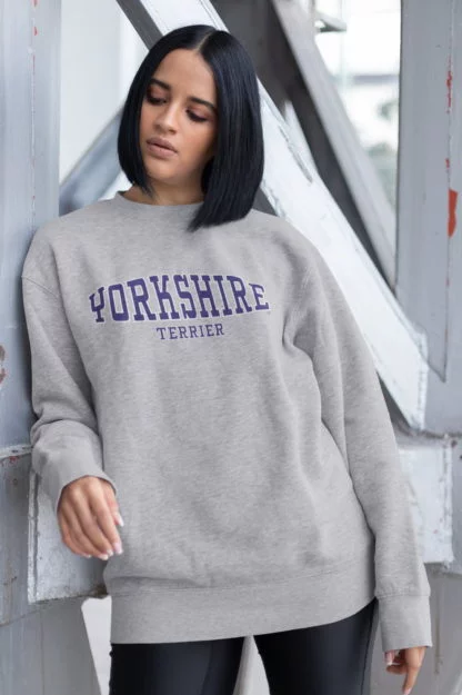 Yorkshire Terrier Owner Gifts Printed Heather Grey Hoodie Gift Sweatshirt T-shirt From The House Of Dog. - Image 5