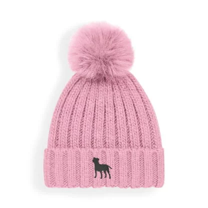 Jack Russell Terrier Owner Gifts, Super Soft Faux Fur Ski Pom Pom Chunky Knit Embroidered Unisex Beanie From The House of Dog - Image 5