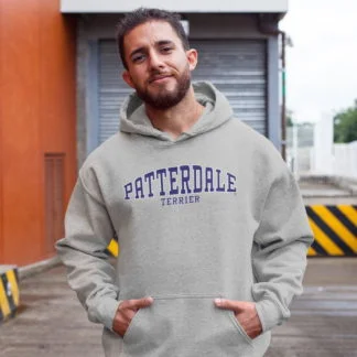 Patterdale Terrier Owner Gifts Printed Heather Grey Hoodie Gift Sweatshirt T-shirt From The House Of Dog.