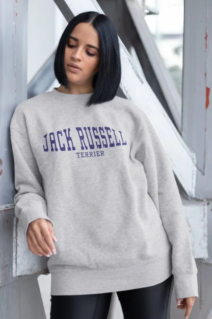 Jack Russell Terrier Owner Gifts Printed Heather Grey Hoodie Gift Sweatshirt T-shirt From The House Of Dog.