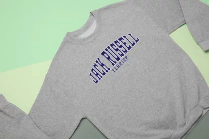 Jack Russell Terrier Owner Gifts Printed Heather Grey Hoodie Gift Sweatshirt T-shirt From The House Of Dog. - Image 6