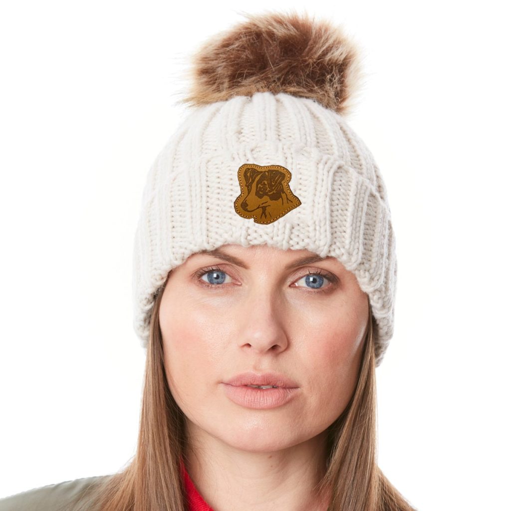 Jack Russell Terrier Gifts, Ribbed Faux Fur Pom Pom Hat. The House Of Dog