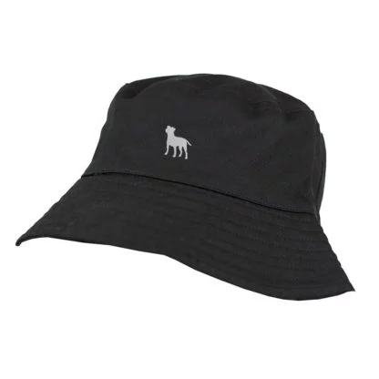 Jack Russell Terrier Silhouette Owner Gifts. 100% Washed Chino Cotton Embroidered Bucket Sun Hat With Cotton Lining From The House Of Dog. - Image 2