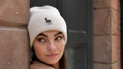 Jack Russell Terrier Owner Gift Clothing Gifts.  Recycled Oversized Cuffed Beanie Ski Hat From The House Of Dog.