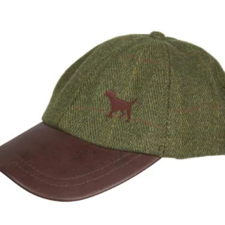 Border Terrier Owner Clothing Gifts.Embroidered Tweed Baseball Cap with Leather Peak from The House Of Dog.