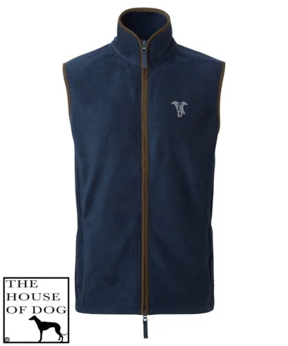Whippet Italian Greyhound Clothing Gifts Embroidered Men's Fit Fleece Gilet. - Image 2