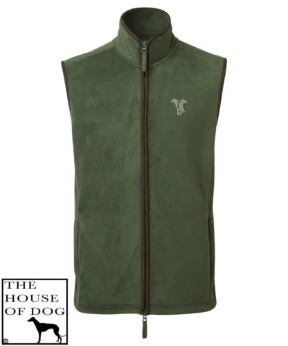 Whippet Italian Greyhound Clothing Gifts Embroidered Men's Fit Fleece Gilet. - Image 4