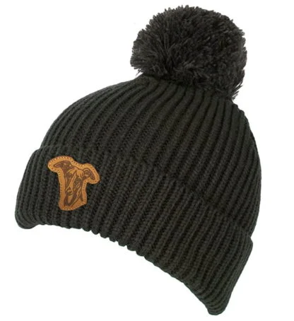 Whippet Gifts, Chunky Knit Ribbed Beanie Ski Hat With Sewn On, Laser Etched Badge. - Image 3