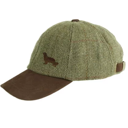 Cavalier King Charles Spaniel Owner Clothing Gifts. Embroidered Tweed Baseball Cap with Leather Peak from The House Of Dog.