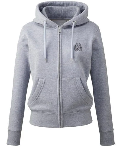 Cockapoo Clothing Gifts Embroidered Ladies Organic Full Zip Hoodie From The House Of Dog.