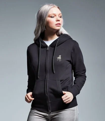 Rottie Rottweiler Clothing Gifts Embroidered Ladies Organic Full Zip Hoodie From The House Of Dog.