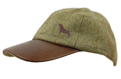 Basset Hound Owner Clothing Gifts. Tweed Leather Skip Cap Hat, From The House Of Dog.