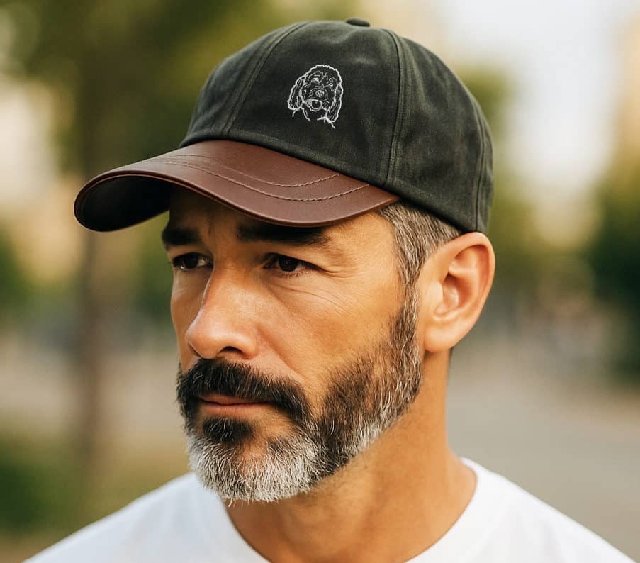 Cockapoo Clothing Gifts, Waxed Cotton Leather Peak Waterproof Baseball ...