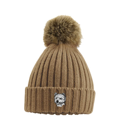 West Highland Terrier Owner Westie Clothing Gifts, Faux Fur Pom Pom Chunky Knit Super Soft Unisex Embroidered Beanie From The House Of Dog - Image 8