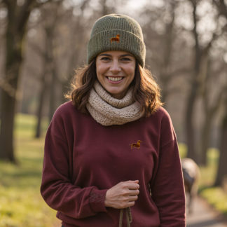 Dachshund Sausage Dog Owner Clothing Gifts. Water Repellent Thermal Beanie Ski Hat From The House Of Dog.