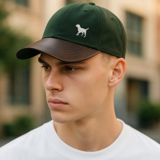 Border terrier gifts, waxed cotton leather peak waterproof baseball cap.