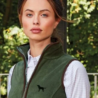 Black Labrador Owner Gift, Clothing Gift Embroidered Women's Fit Fleece Gilet From The House Of Dog