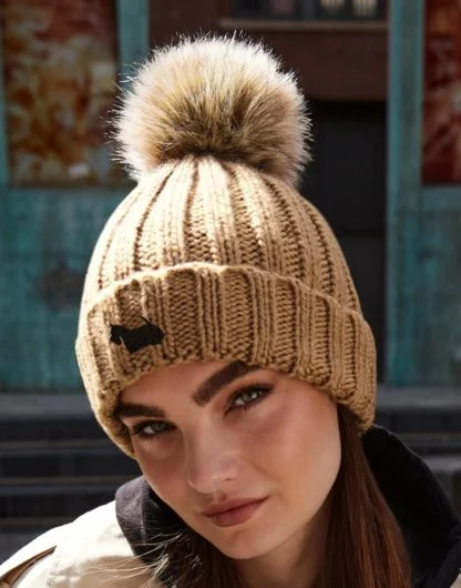Scottish Terrier Scottie Dog Owner Clothing Gifts, Faux Fur Pom Pom Chunky Knit Super Soft Unisex Embroidered Beanie From The House Of Dog. - Image 2