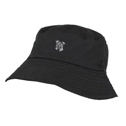 Staffy Staffordshire Bull Terrier Owner Gifts. 100% Washed Chino Cotton Embroidered Bucket Sun Hat With Cotton Lining From The House Of Dog. - Image 4