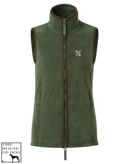 Staffordshire Bull Terrier Staffy Clothing Gift Embroidered Women's Fit Fleece Gilet. - Image 3