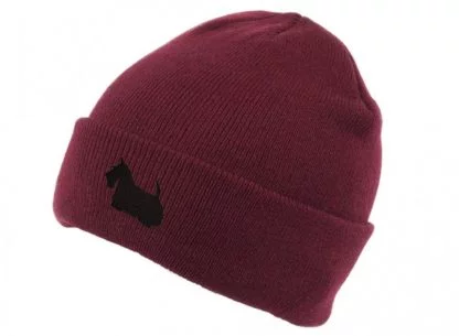 Scottish Terrier Owner Gifts, Unisex Beanie Ski Hat With Embroidered Design From The House Of Dog. - Image 2
