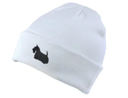Scottish Terrier Owner Gifts, Unisex Beanie Ski Hat With Embroidered Design From The House Of Dog. - Image 10