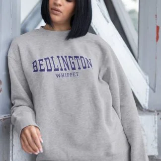 Bedlington Whippet Owner Gifts Printed Heather Grey Hoodie Gift Sweatshirt T-shirt From The House Of Dog.