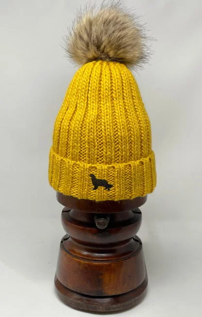 Cavalier King Charles Spaniel Owner Clothing Gifts, Faux Fur Pom Pom Chunky Knit Super Soft Embroidered Beanie From The House Of Dog. - Image 6