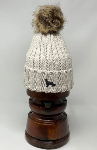 Cavalier King Charles Spaniel Owner Clothing Gifts, Faux Fur Pom Pom Chunky Knit Super Soft Embroidered Beanie From The House Of Dog. - Image 7