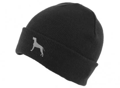 Weimaraner Owner Gifts, Unisex Beanie Ski Hat With Embroidered Design From The House Of Dog. - Image 2