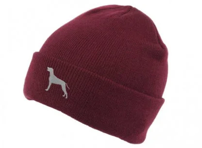 Weimaraner Owner Gifts, Unisex Beanie Ski Hat With Embroidered Design From The House Of Dog. - Image 4