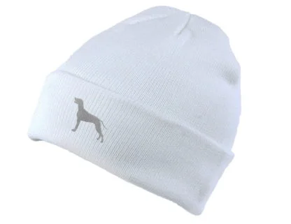 Weimaraner Owner Gifts, Unisex Beanie Ski Hat With Embroidered Design From The House Of Dog. - Image 10