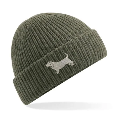 Basset hound owner clothing gifts. water repellent thermal beanie ski hat from the house of dog. - Image 4