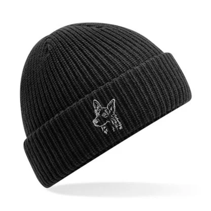 German shepherd dog owner clothing gifts. water repellent thermal beanie ski hat from the house of dog. - Image 5