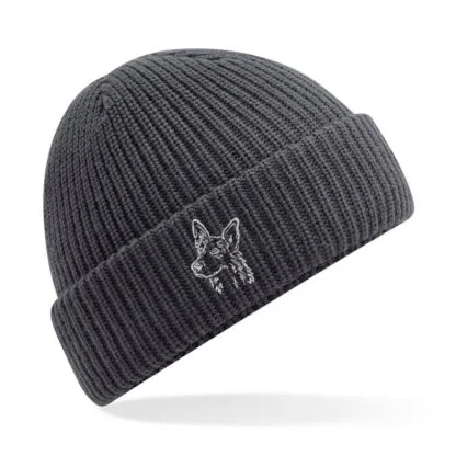 German shepherd dog owner clothing gifts. water repellent thermal beanie ski hat from the house of dog. - Image 6