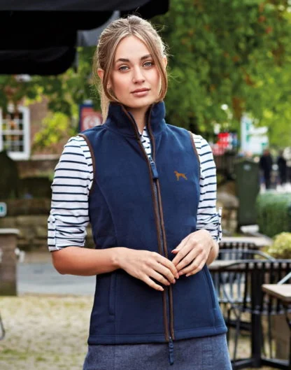 Vizsla owner clothing gifts embroidered fit fleece gilet from the house of dog. - Image 3