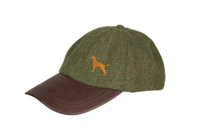 Hungarian Vizsla Owner Clothing Gifts.Embroidered Tweed Baseball Cap with Leather Peak From The House Of Dog.