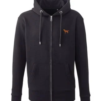 Fox Red Labrador Hoodie Owner Gift Clothing Gifts Embroidered Unisex Organic Full Zip Hoodie, From The House Of Dog.
