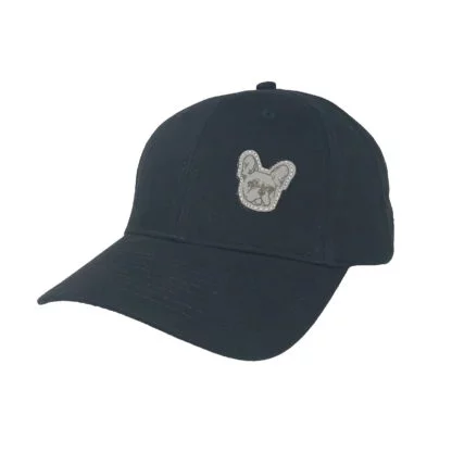French Bulldog Owner gifts, heavy cotton baseball cap. black/grey