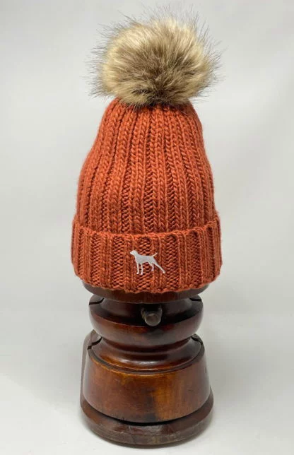 German Shorthaired Pointer Owner Clothing Gifts, Faux Fur Pom Pom Chunky Knit Super Soft Unisex Embroidered Beanie From The House Of Dog. - Image 5